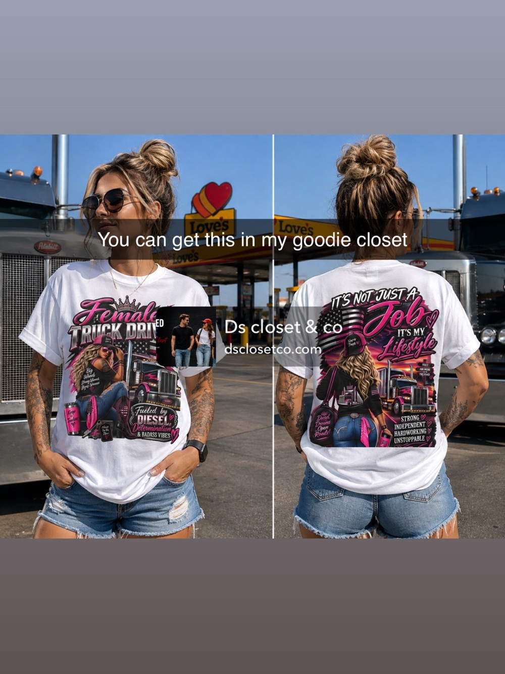White "Female Truck Driver" Graphic Tee